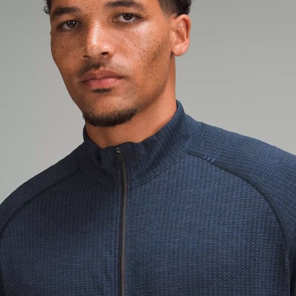 Men’s Lululemon long sleeve metal vent tech midweight 1/2 zip top. Blue … - Picture 1 of 3